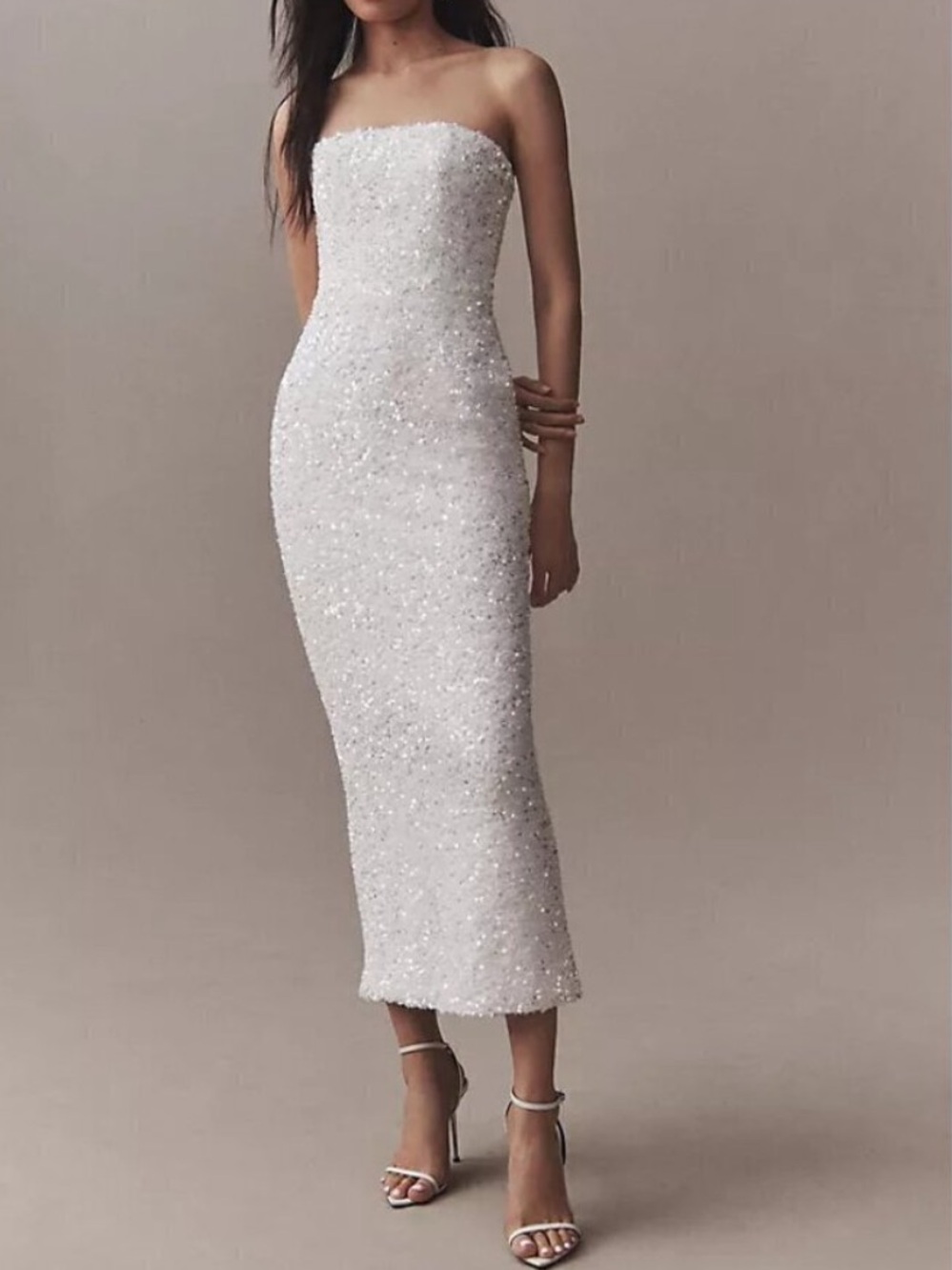 HELSI Leslie Sequin Gown White